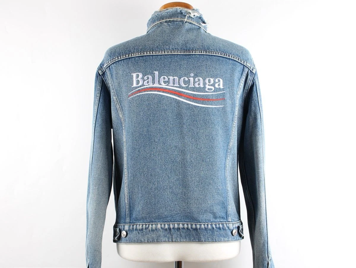 Giacca di jeans Balenciaga con logo Wave 46 59689590