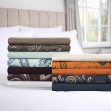 100 Cotton Flannel Bed Sheets Floral Paisley Or Solid Deep Pocketed Sheet Set