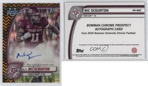 2024 Bowman U Chrome Black & Gold Stealth Refractor /24 Nic Scourton Auto