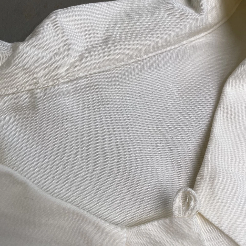 Camisa cuello lazo seda/gabardina años 60/70 Foto 4 de 4