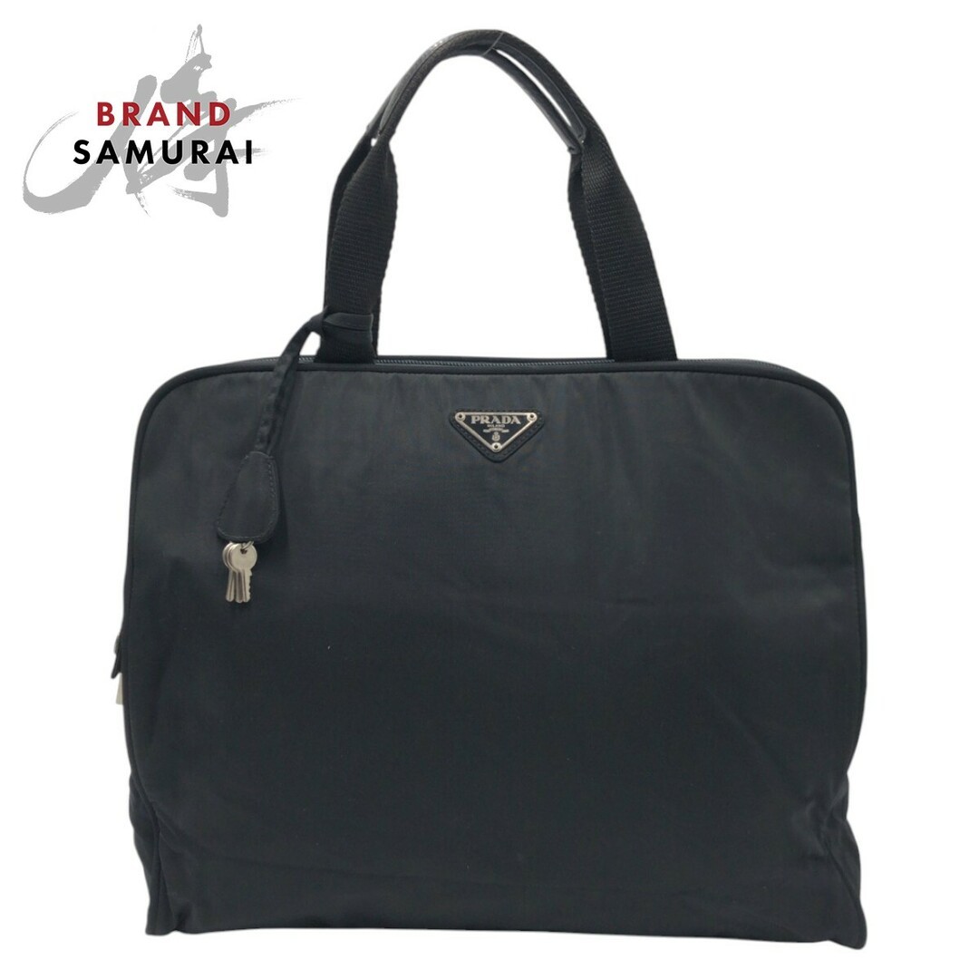 RARE PRADA Tessuto black nylon business bag with triangular logo in excellent condition