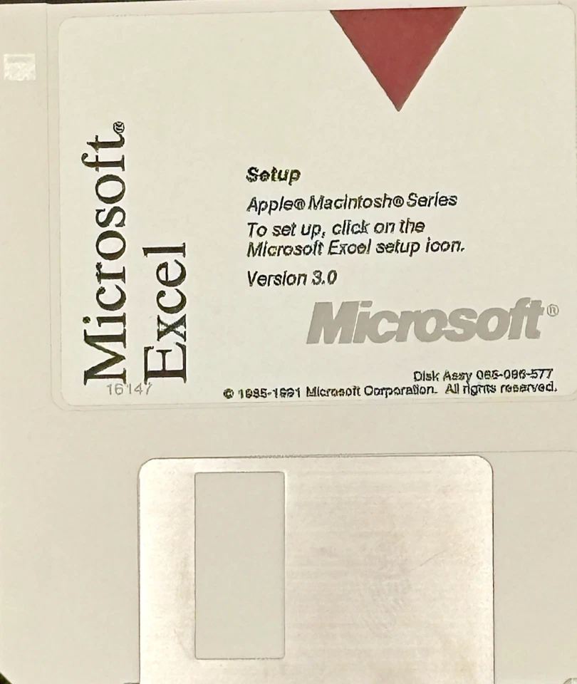 Vintage Microsoft Excel 3.5 Floppy Set of 3 Disks Apple Macintosh Series - Image 3 of 3