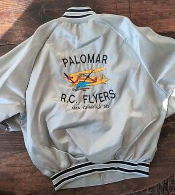 VTG West Ark Snap Up Bomber Jacket Embroidered ''Palomar R.C. Flyers'', ''Jack'' XL