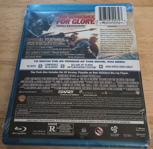 300: Rise of an Empire Blu-Ray 3D &2D Brand New - *** NEW SEALED*** - Picture 2 of 2