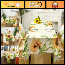 Rustic Sunflower Rectangle Tablecloth 60x84 Inch - Farmhouse Kitchen Dining Deco