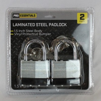 Brand New Pro Essentials Branded Laminated Steel Padlocks 2 Pack