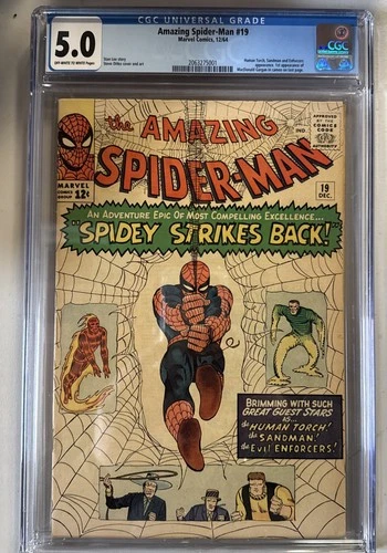 Amazing Spider-Man #19 CGC 5.0 Human Torch Sandman 1st Gargan Marvel Comics 1964