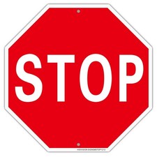 Stop Sign, Street Slow Warning Signs, 12"x 12" Rust Free Reflective Aluminum,...