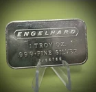 Vintage 1oz .999 Fine Silver Engelhard Bar. BU (Old Collection)