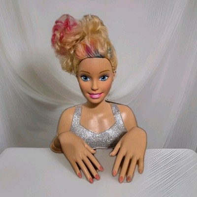  Barbie Blond Hair Pink Highlights Blue Eyes 2016 12'' Styling Head