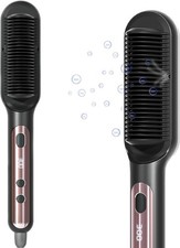 Hair Straightener Brush with 9 Temps - Negative Ionic Straightening Brush