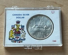 1965 Canada $1 one dollar silver coin ~ Voyageurs ~ in unsealed display case