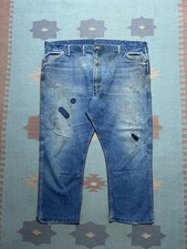 Vintage 1960s Wrangler denim jeans farm worn distressed faded cowboy 45x26
