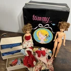 1960’s Vintage Ideal Tammy Doll Lot: Doll, Case, & Clothing Dirty Heavy Used!!!