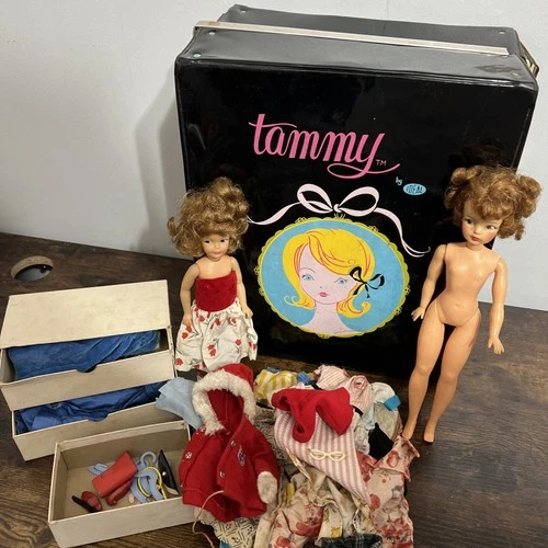 1960’s Vintage Ideal Tammy Doll Lot: Doll, Case, & Clothing Dirty Heavy Used!!!