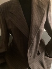 VTG Yves Saint Laurent Blazer Mens Brown pinstripes made in France for Macys