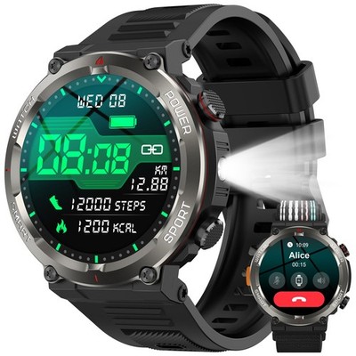 Military Smart Watch Men (Call Receive/Dial) Rugged Tactical Fitness Tracker US
