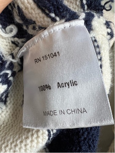 Anthropologie Kourt Sweater Monica Striped Large Blue Cream Cropped Square Neck - Picture 11 of 15