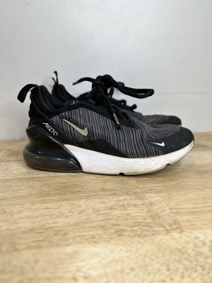 Nike Air Max 270 Youth Boys Black white Athletic Running Shoes 1Y