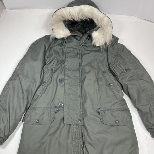 US Air Force Extreme Cold Weather Parka Type N-3B Coat Hood Fur Jacket XS Flaw - Picture 1 of 16