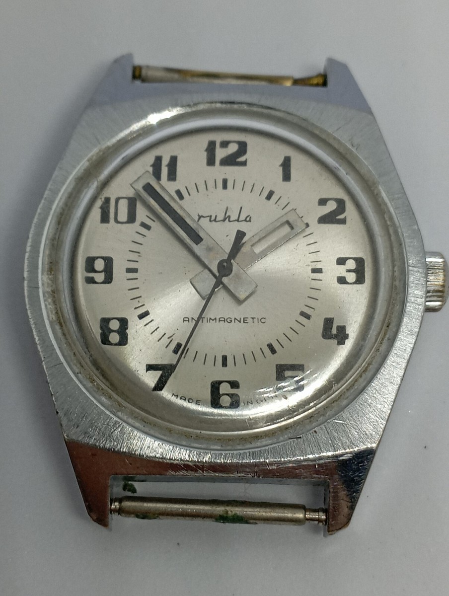VINTAGE Rare UMF RUHLA Germany made GDR watch working very well