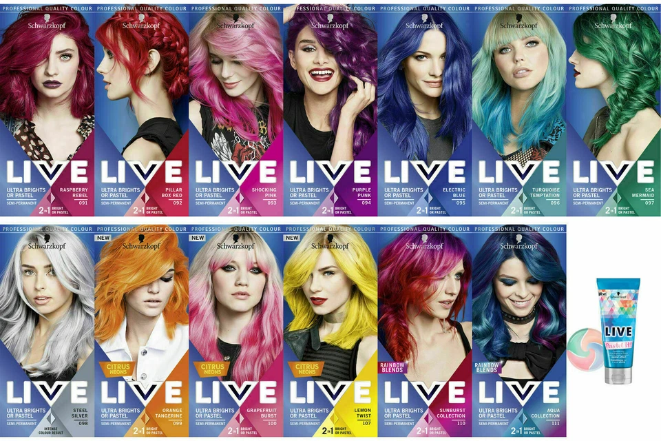 Schwarzkopf LIVE Hair Colour Dye – Intense Permanent / Semi-Permanent !!! - image 2 of 4