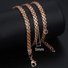 585 Rose Gold Filled Braided Weaving Bismark Link Chain Necklace Fashion Jewelry