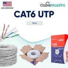 Bulk CAT6 1000FT Cable LAN Ethernet UTP 23AWG Solid Wire 550Mhz RJ45 Network