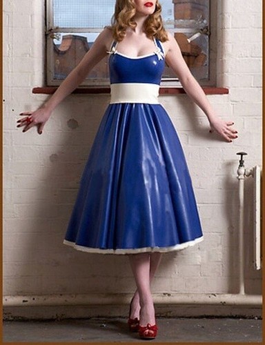 Latex Dress Rubber Gummi Halter Neck 