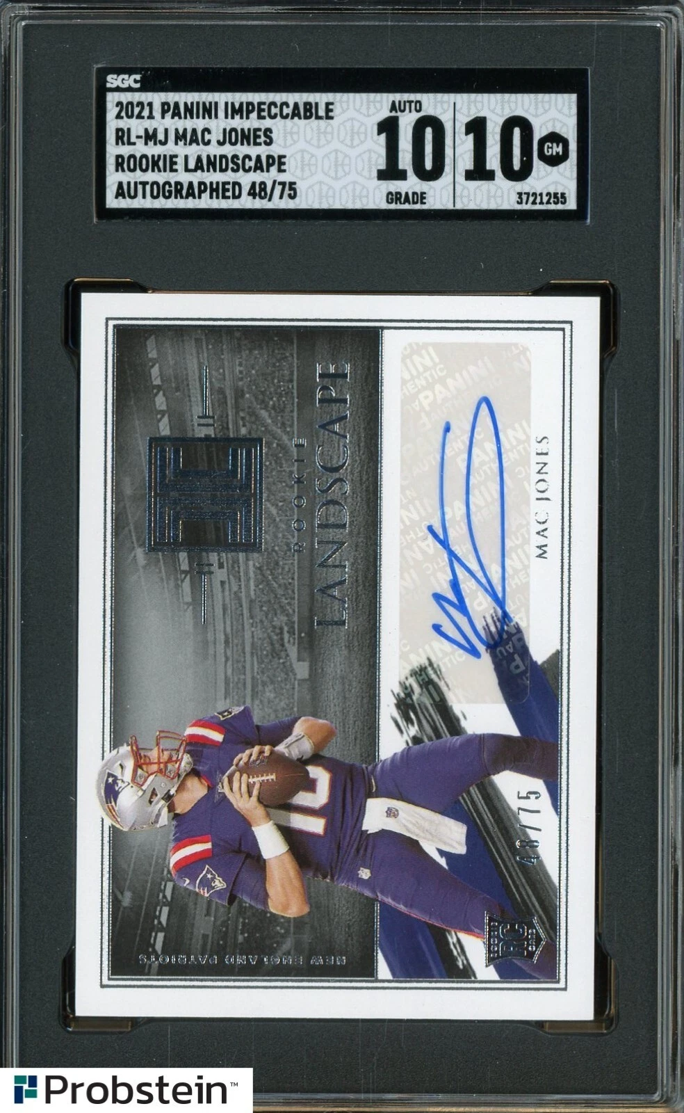 Mac Jones Panini Impeccable Rookie Landscape Autographs #RLMJ Bronze