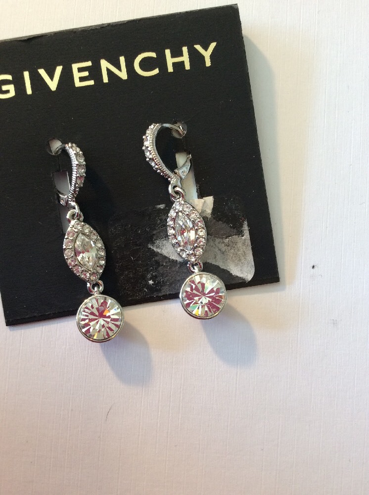GIVENCHY Hematite-Tone Crystal Pave Polished Hoop (両耳) GIVENCHY Hematite-Tone Crystal Pave Polished Hoop (両耳