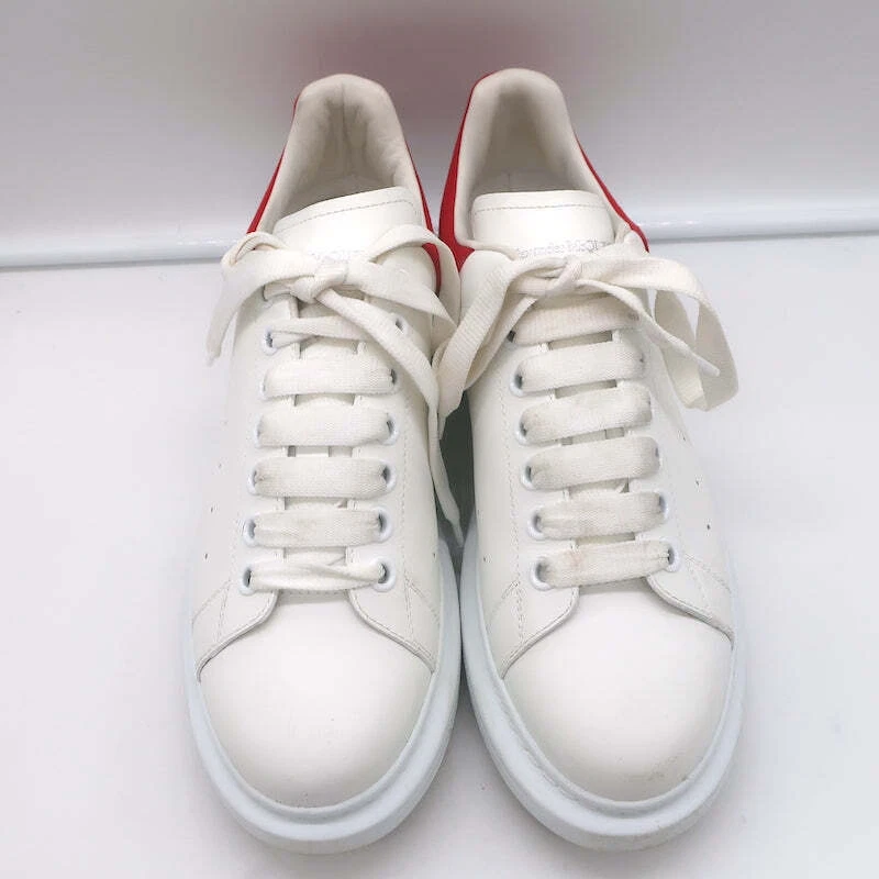 Zapatillas Alexander McQueen De Gran Tamaño Cuero Blanco y Gamuza Roja Talla 40 Foto 4 de 4