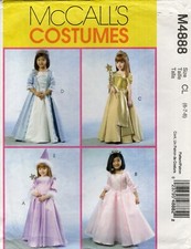 McCall's M4888 Royal Princess Costumes, Dress Up Clothes Sz 6-8 UNCUT Pattern
