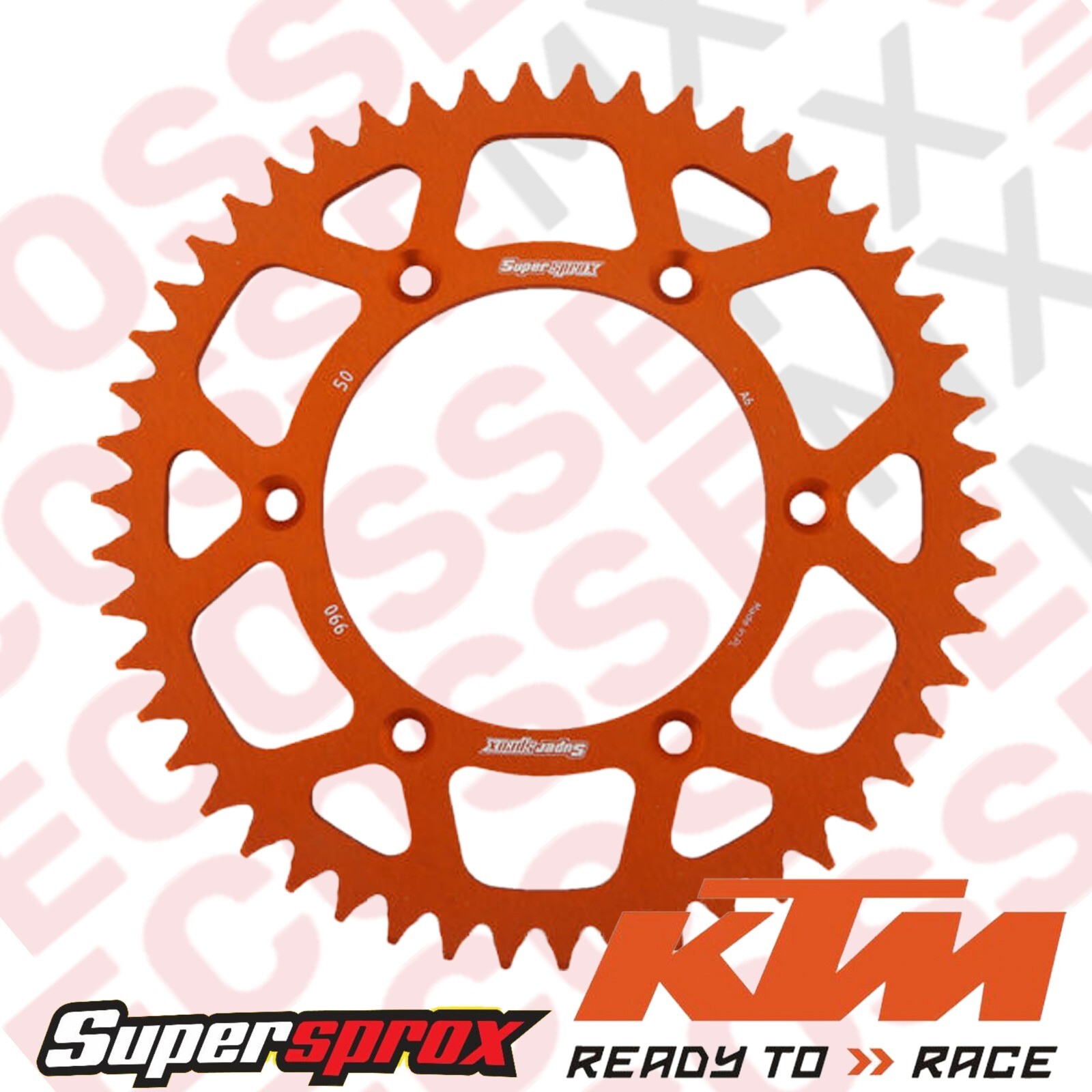 KTM XC-F250/XC-F350/XC-F450 49T ALLOY ORANGE REAR SPROCKET SUPERSPROX 1992-2024