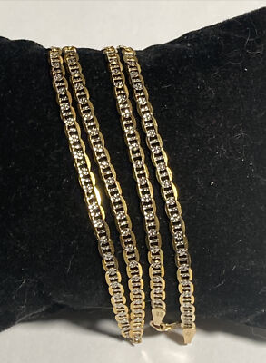 14k Two Tone Yellow/White Gucci Gold Chain Necklace 20 1/4  display picture 1