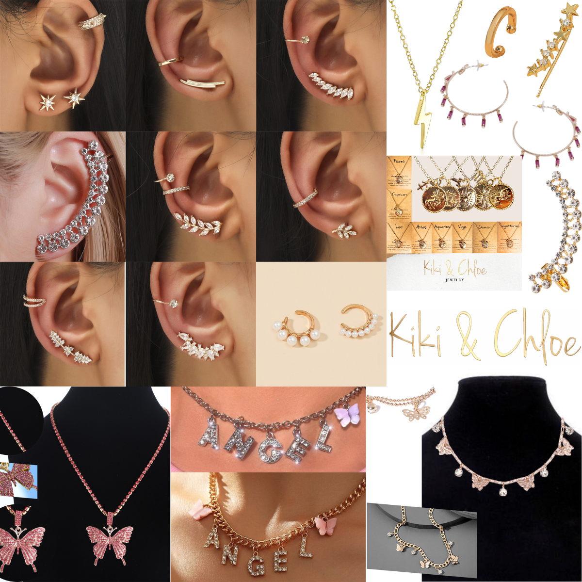 Silver Crystal Rhinestones Sparkling Bridesmaid Prom Necklace And