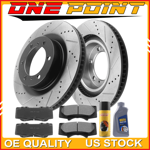 Front Black Coat Rotors & Ceramic Pads For 2010 -18 Lexus GX460 Toyota 4Runner - Bild 1 von 11