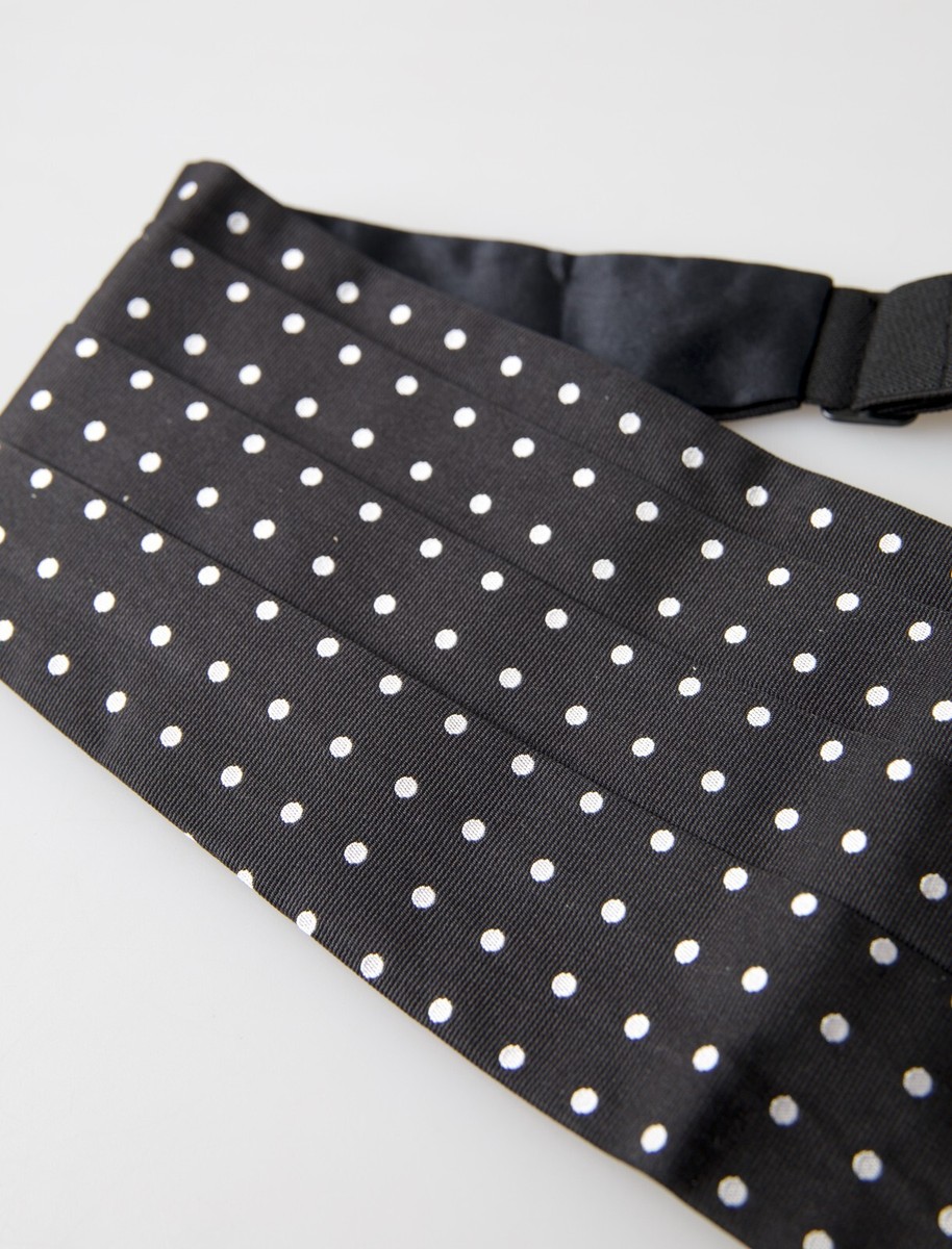 【DOLCE&GABBANA】ジャガード チュールレギンス DOLCE & GABBANA Cummerbund Black Silk Polka Waist Tuxedo
