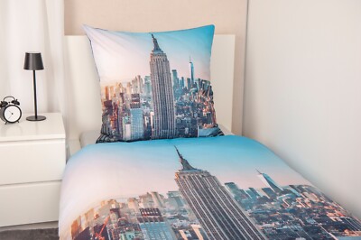 Empire State Building Manhattan New York Skyline Bettwäsche glatt 135 x 200 cm