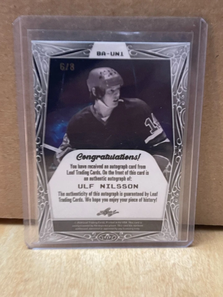 2024 Leaf Metal Legend Hockey - Ulf Nilsson - Auto #d /8 BA-UN1 New York Ranger - Image 2 of 2