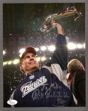BILL BELICHICK HAND SIGNED 8x10 PHOTO      SUPER BOWL POSE      TO MIKE      JSA