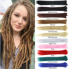 5Strands 20" Handmade Dreadlocks Hair Extensions Single Ended Dreads Reggae Locs