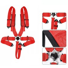 5 Point Racing Harness Camlock Quick Release Safety Seat Belt Red Atv Utv