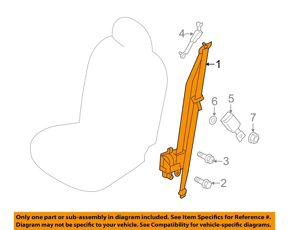 Used Front Right Seat Belt Front fits: 2014 Mitsubishi Outlander sport passenger Foto 3 de 4