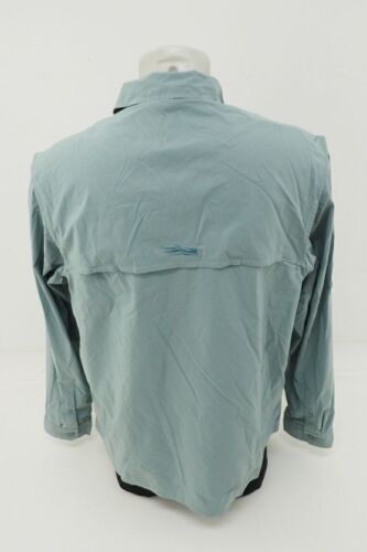NEW! Sitka Refuge Long Sleeve Button Up Shirt Men's Large Blue - Picture 2 of 3