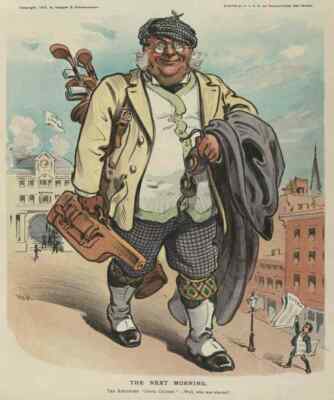 A4 Druck Keppler Udo 1872 1956 Puck Magazin 1905 Next Morning Golfer