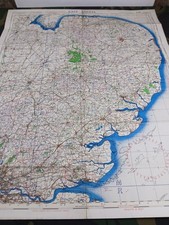 ORIGINAL WW2 RAF map entitled "EAST ANGLIA" (+ LONDON) DUXFORD, WATTISHAM etc