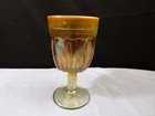 Fenton Aqua Opalescent Marigold Carnival Glass Cactus Water Goblet
