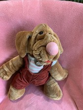 Vintage 1981 Wrinkles Dog Plush Hand Puppet Dressed Ganz Bros ~ 40cm Approx