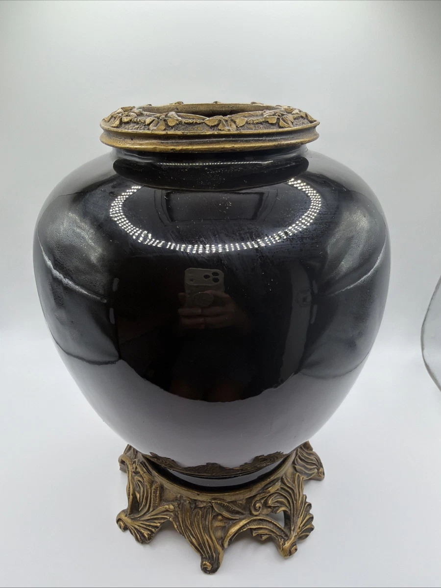 黑色陶瓷花瓶原始收藏品| eBay